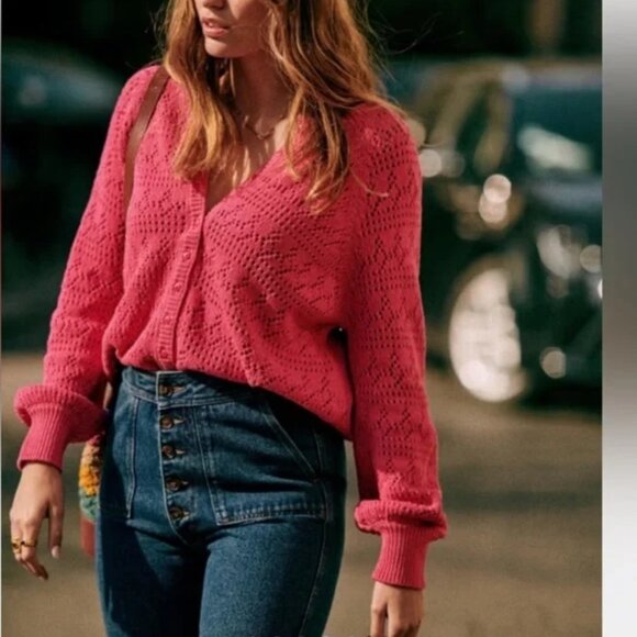 Sezane Capucine Cardigan, Pink - Picture 5 of 13